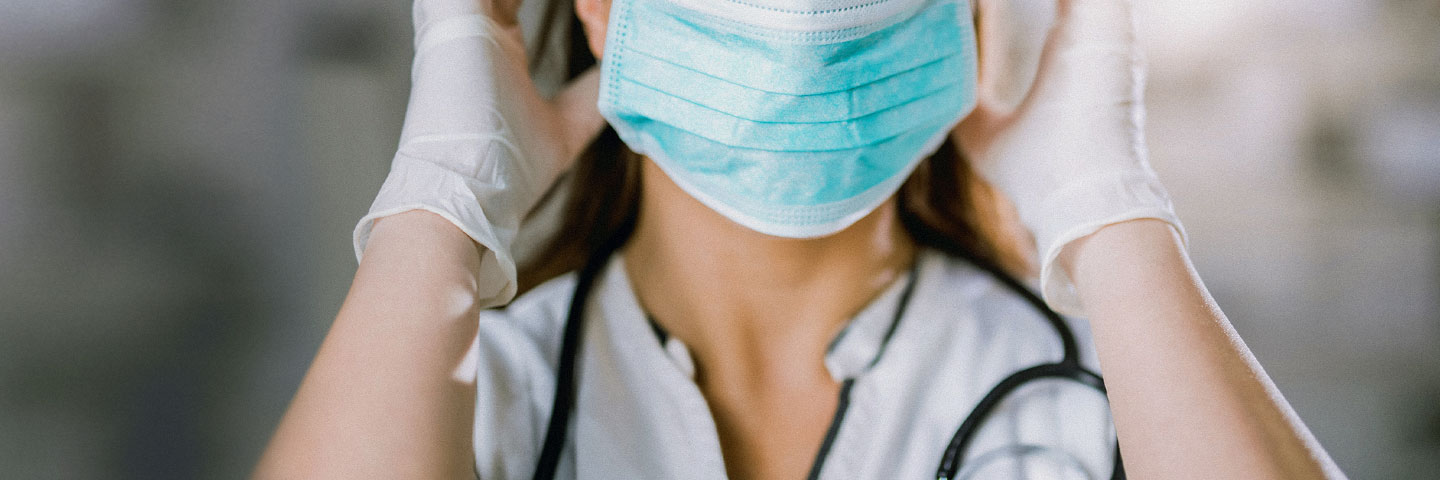 Masked health professional
