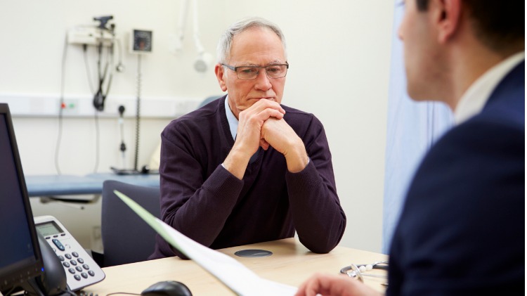 Doctor discusses results with patient