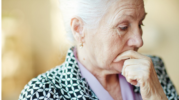 Senior woman looking upset